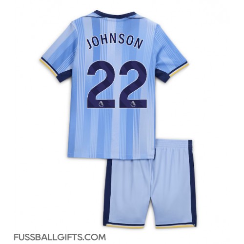 Tottenham Hotspur Brennan Johnson #22 Fußballbekleidung Auswärtstrikot Kinder 2024-25 Kurzarm (+ kurze hosen)